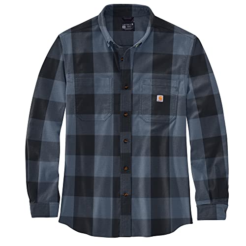 Carhartt 105432 Men's Rugged Flex Relaxed Fit Midweight Flannel Long-S - 2X-Large Tall - Navy, XX-Large Big Tall