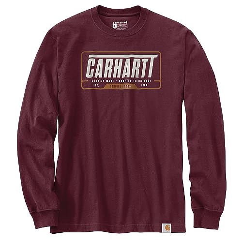 Carhartt 105954 Men's Loose Fit Heavyweight Long-Sleeve Outlast Graphic T-Shirt - 3X-Large Regular - Port