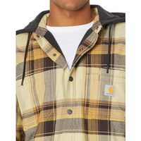 Carhartt 105938 Men's Rugged Flex Relaxed Fit Flannel Fleece Lined Hooded Shirt Jac