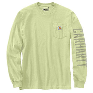 Carhartt 105041 Men's Relaxed Fit Heavyweight Long-Sleeve Pocket Logo Graphic T - X-Large Tall - Pastel Lime