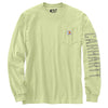Carhartt 105041 Men's Relaxed Fit Heavyweight Long-Sleeve Pocket Logo Graphic T - 2X-Large Tall - Pastel Lime