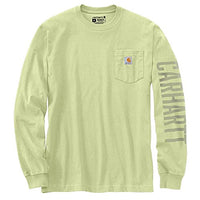 Carhartt 105041 Men's Relaxed Fit Heavyweight Long-Sleeve Pocket Logo Graphic T - X-Large Regular - Pastel Lime