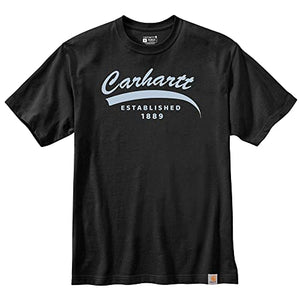 Carhartt 105714 Men's Relaxed Fit Heavyweight Short-Sleeve Script Graphic T-Shi - 3X-Large Regular - Black