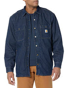 Carhartt 105605 Men's Relaxed Fit Denim Fleece Lined Snap-Front Shirt Jac