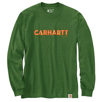 Carhartt 105422 Men's Loose Fit Heavyweight Long-Sleeve Logo Graphic T-Shirt - 2X-Large Regular - Arborvitae Heather