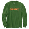 Carhartt 105422 Men's Loose Fit Heavyweight Long-Sleeve Logo Graphic T-Shirt - X-Large Regular - Arborvitae Heather