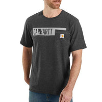Carhartt 104180 Men's Relaxed Fit Stripe Graphic Pocket T-Shirt - XXX-Large - Carbon Heather