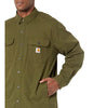 Carhartt 105419 Men's Rugged Flex Relaxed Fit Canvas Fleece-Lined Shirt Jac