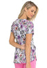 HeartSoul Mock Wrap Scrub Top, Patterns and Posies