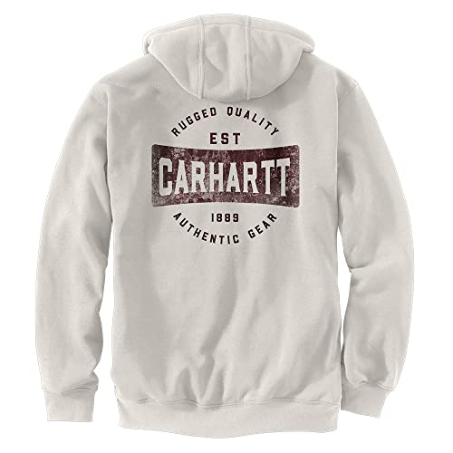 Carhartt 105021 Men's Loose Fit Midweight Full-Zip Hooded Authentic Gear Graphi - 2X-Large Tall - Malt