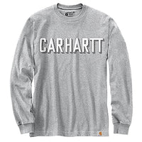 Carhartt 104891 Men's Relaxed Fit Heavyweight Long-Sleeve Block Logo Graphic T-