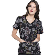 Cherokee 1912C V-Neck Knit Panel Scrub Top