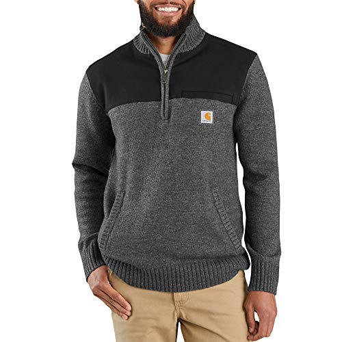 Carhartt 103865 Men's Quarter Zip - XX-Large - Carbon Heather | Rugged Outfitters NJ