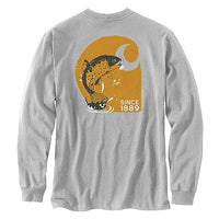 Carhartt 106039 Men's Loose Fit Heavyweight Long-Sleeve Fish Graphic T-Shirt