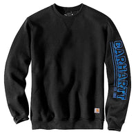 Carhartt 105941 Men's Loose Fit Midweight Crewneck Logo Sleeve Graphic Sweatshirt