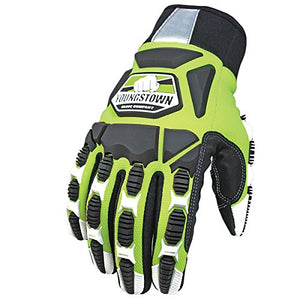 Youngstown 09-9083-10 Gloves Cut Resistant Titan XT Vibration & Impact Dampening Work Gloves For Men - Kevlar Lined, Puncture Resistant-  Lime Green, Medium