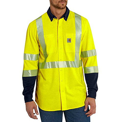 Carhartt 102843 Men's Flame Resistant High-Visibility Force Loose Fit Midweight Long-Sleeve Knit Class 3 Shirt
