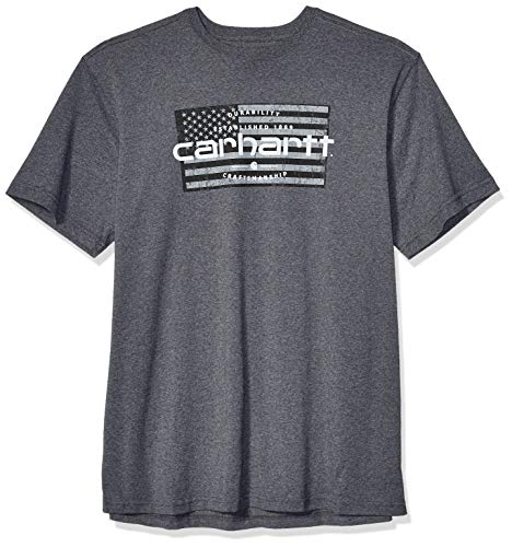 Carhartt 103567 Men's Big & Tall Lubbock Flag Graphic Short Sleeve T-Shirt, 026-carbon Heather, X-Large