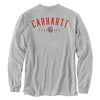 Carhartt 105055 Men's Loose Fit Heavyweight Long-Sleeve Pocket Trademark Graphi - X-Large Tall - Heather Gray