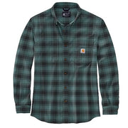 Carhartt 105945 Men's Rugged Flex Relaxed Fit Midweight Flannel Long-S - X-Large Tall - Sea Pine
