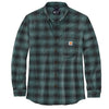 Carhartt 105945 Men's Rugged Flex Relaxed Fit Midweight Flannel Long-S - 2X-Large Tall - Sea Pine