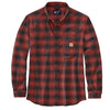 Carhartt 105945 Men's Rugged Flex Relaxed Fit Midweight Flannel Long-S - Large Regular - Bordeaux Heather