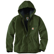 Carhartt 104292 Women's Loose Fit Washed Duck Sherpa Lined Jacket, Basil, X-Large