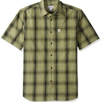 Carhartt 103551 Men's Big & Tall Essential Plaid Open Collar Short Sleeve Shirt