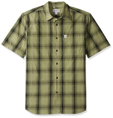 Carhartt 103551 Men's Big & Tall Essential Plaid Open Collar Short Sleeve Shirt