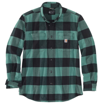Carhartt 105432 Men's Rugged Flex Relaxed Fit Midweight Flannel Long-S - X-Large Tall - Slate Green
