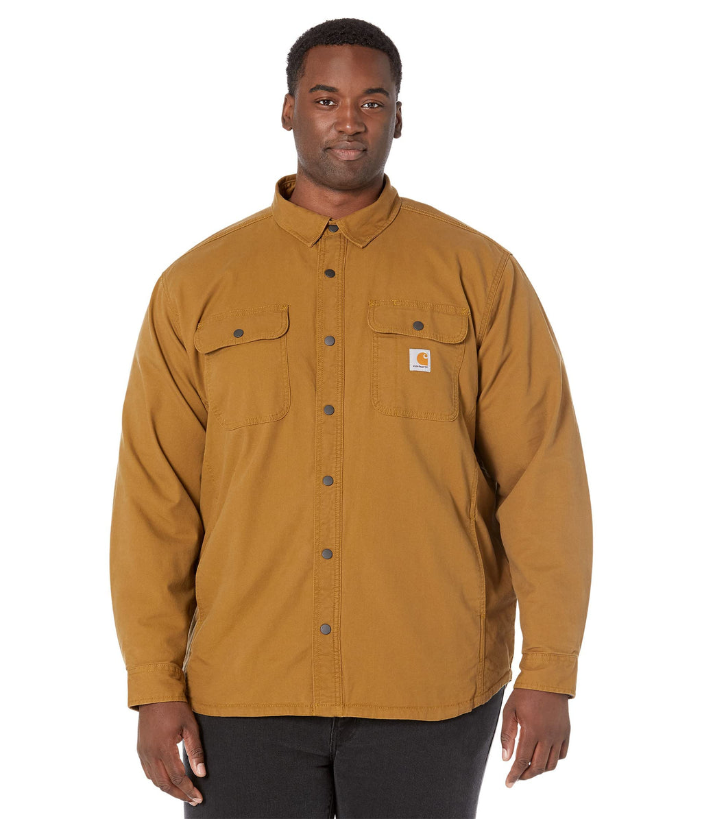 CARHARTT 105419 - Rugged Flex Relaxed Fit Canvas Fleece Lined Shirt Jac -  Oak Brown