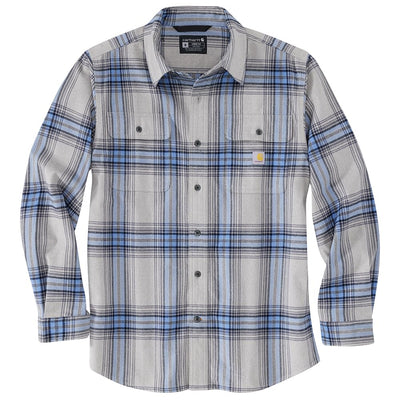 Carhartt 105947 Men's Loose Fit Heavyweight Flannel Long-Sleeve Plaid Shirt - Medium Regular - Asphalt