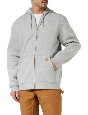 Carhartt K122 Men's Loose Fit Midweight Full-Zip Sweatshirt, Heather Grey, XX-Large Tall