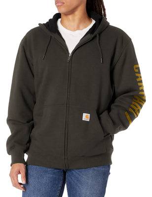 Carhartt 104637 Men's Rain Defender Fleece Lined Graphic Sweatshirt - Medium - Peat