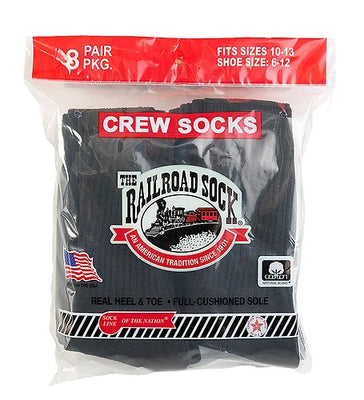 Railroad 8081 Sock 8 Pack Men's Crew Sock Black